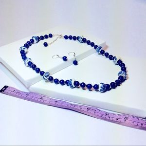 Ceramic Beads with Rich Blue Colour Beads Necklace
